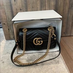 Gucci GG Marmont Matalesse Mini Shoulder/Crossbody Bag - Black